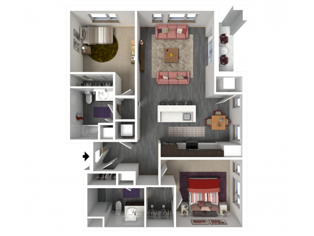 Floor Plan D2 | Forte at 84 South | Apartments in Greenfield, WI