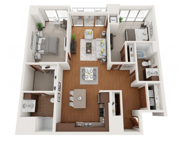Floor Plan W1 | Domain | Apartments in Madison, WI