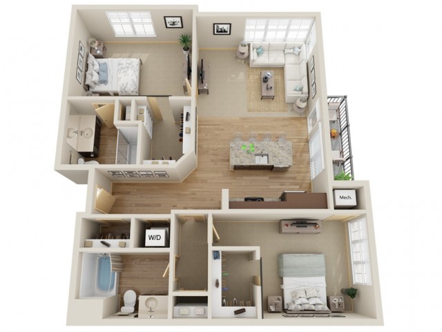 Floor Plan D3 | The Junction | Apartments in Menomonee Falls, WI