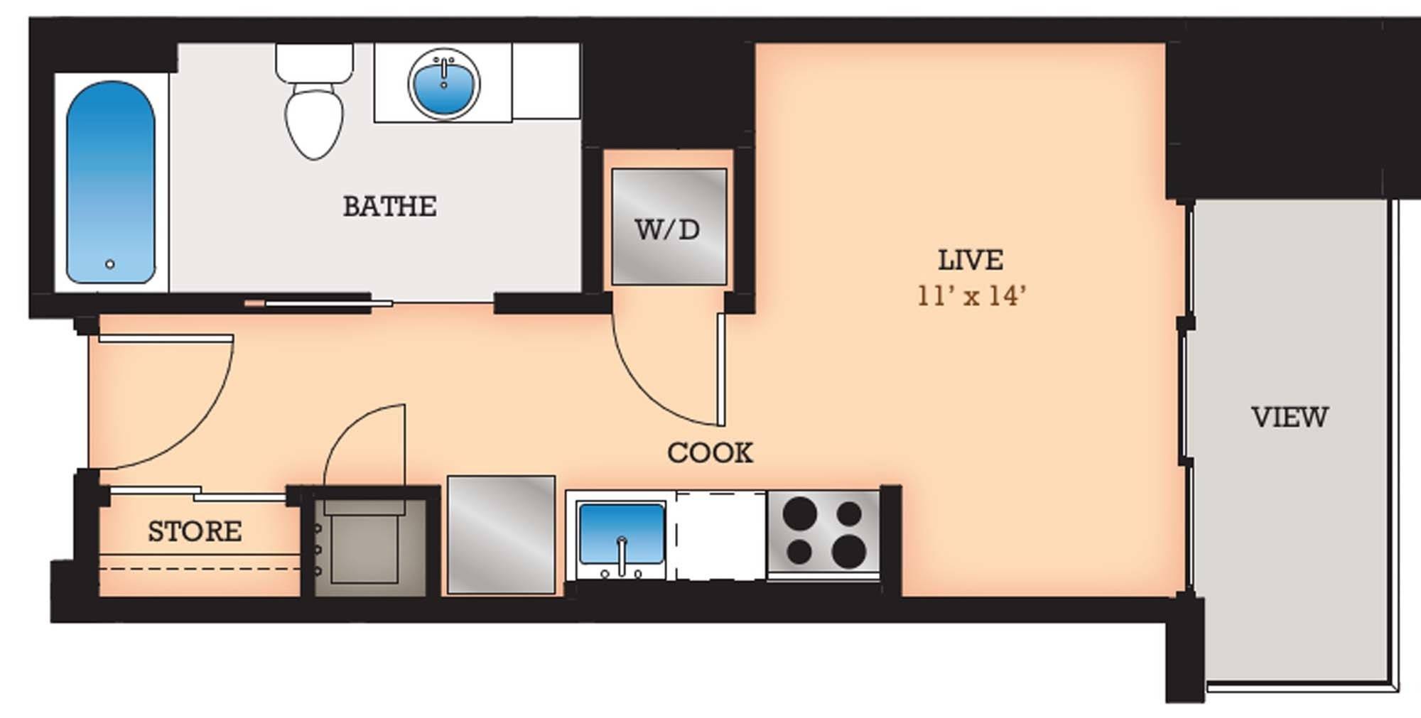 Floor Plan E3 | Domain | Apartments in Madison, WI