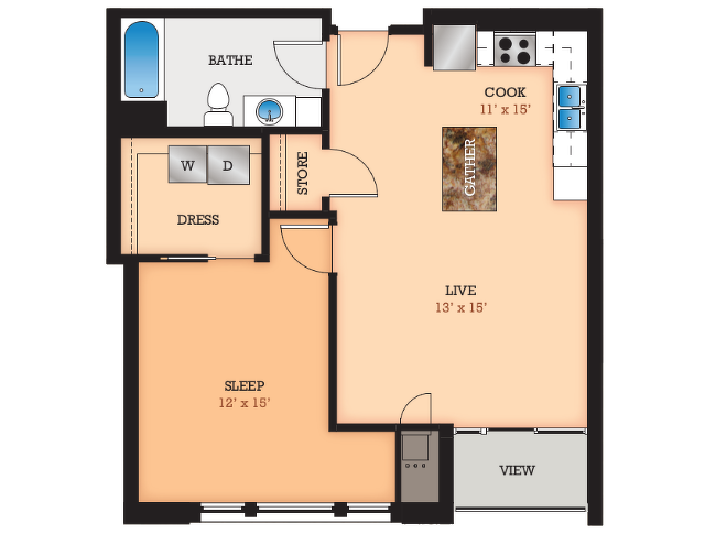 Floor Plan D | Domain | Apartments in Madison, WI