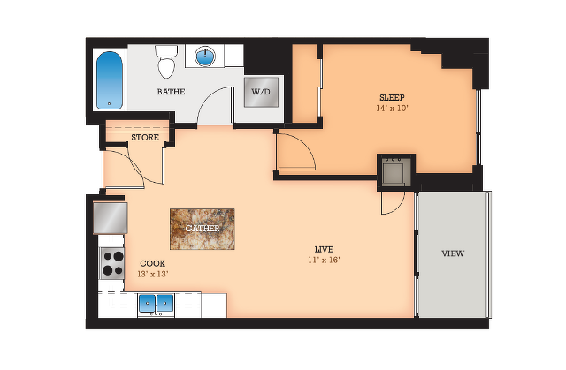 Floor Plan L1 | Domain | Apartments in Madison, WI