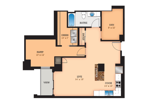 Floor Plan A1 | Domain | Apartments in Madison, WI