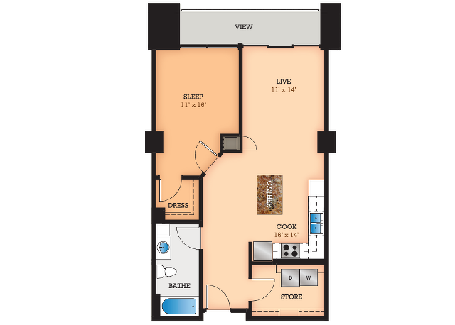 Floor Plan C1 | Domain | Apartments in Madison, WI