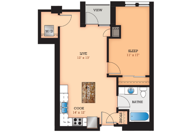 Floor Plan H | Domain | Apartments in Madison, WI