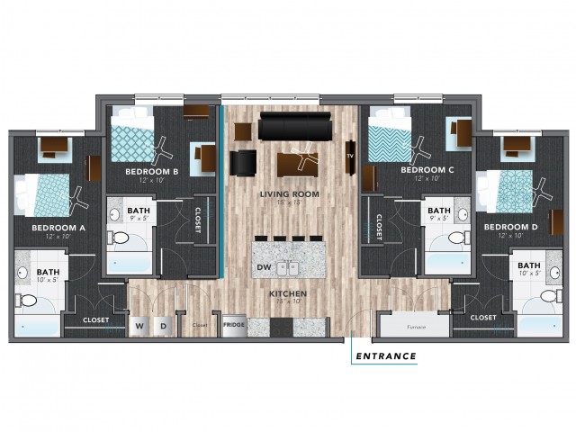 Four Bedroom Deluxe 4 Bed Apartment Lux On Capitol