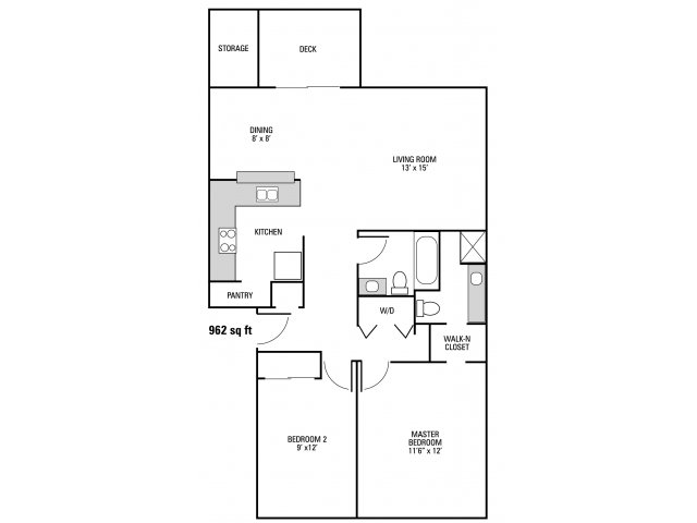 2x2 H 2 Bed Apartment Fircrest Gardens Apartments