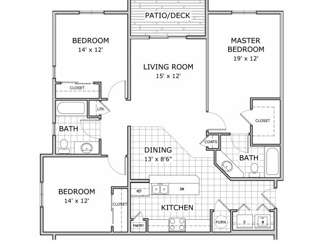 3 Bedroom 2 Bath Floor Plans - FLOOR