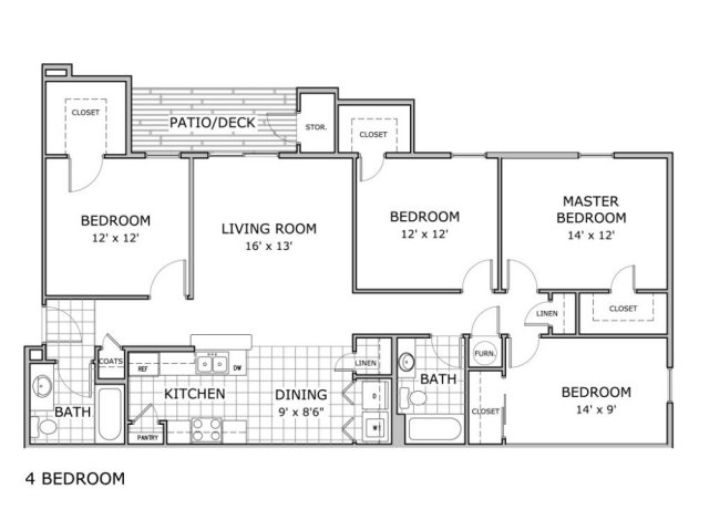 4 Bed Furnished 4 Bed Apartment Orchard Park Apartments