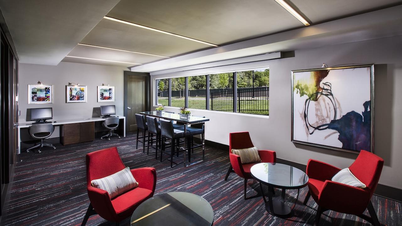 Convenient business center with computer stations and workspace. Convenient business center with computer stations and workspace.