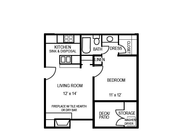 1x1 500 Square Feet 1 Bed Apartment Stoney Ridge