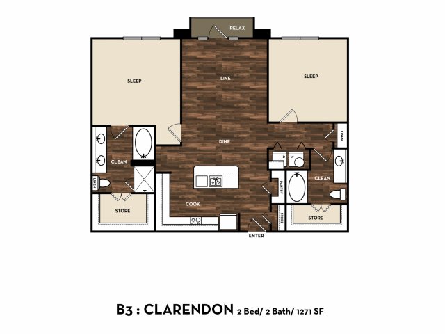 B3 Clarendon 2 Bed Apartment 1800 Broadway