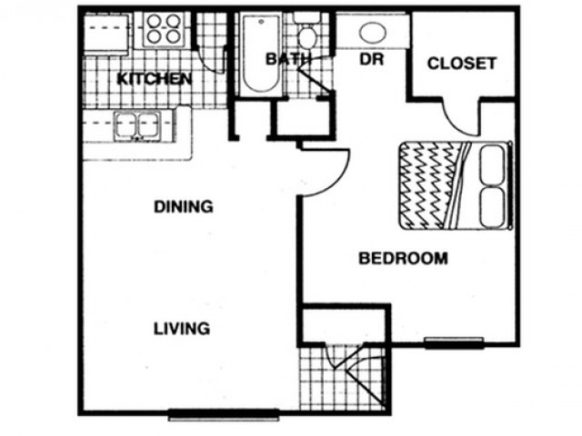 1 Bedroom 1 Bed Apartment Cricket Hollow Apartments