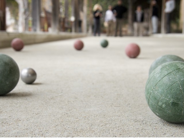 PLAY - outdoor courtyard with bocce ball court