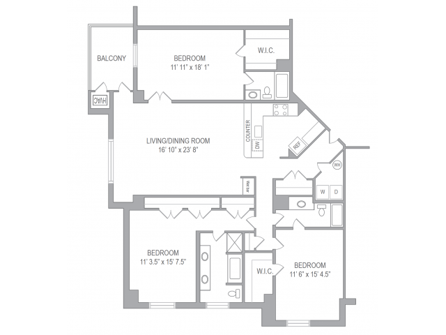 Floor Plan 4 | Apartments In Arlington VA | Courtland Towers