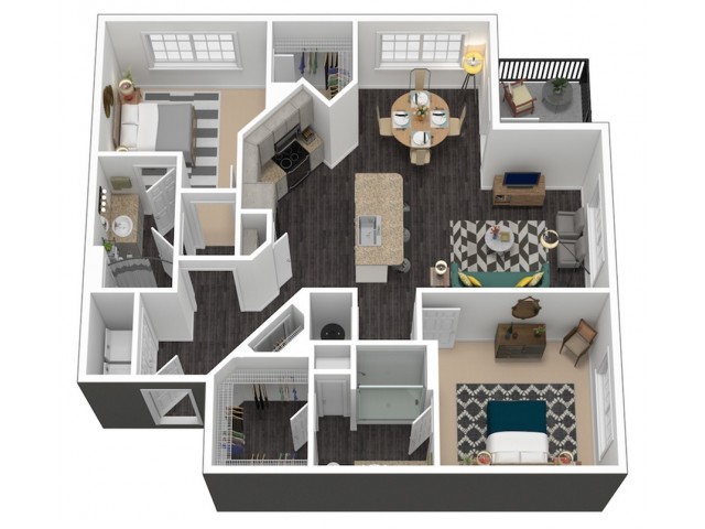 2 Bed Bath Apartment In Austin Tx Eastside Station 0 For The B3a Floor Plan