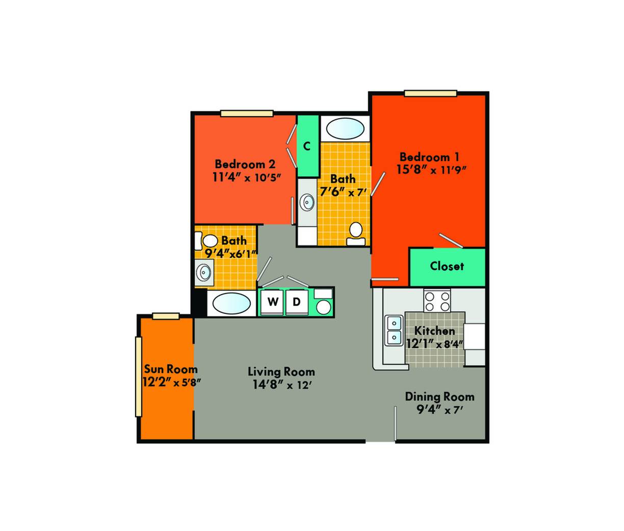 2x2 Small Floor Plan Image