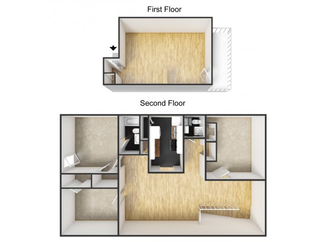 Three Bedroom Split Level Unfurnished Units 3 Bed Apartment