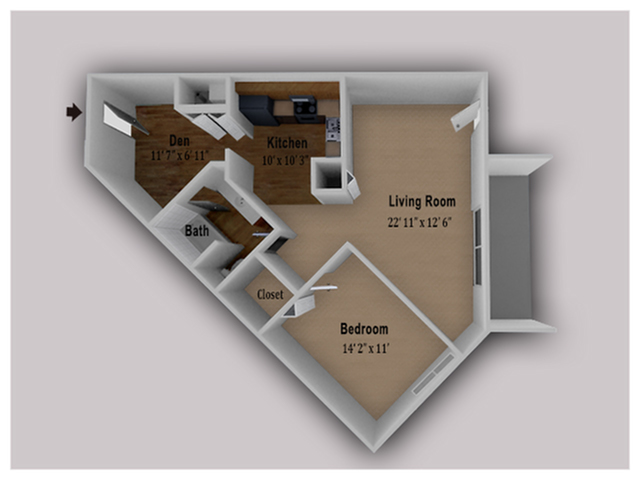 1 Bed 1 Bath W Den 1 Bed Apartment Parkridge Gardens