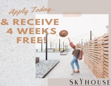 Apply & Move in October, & Receive 4 Weeks FREE!